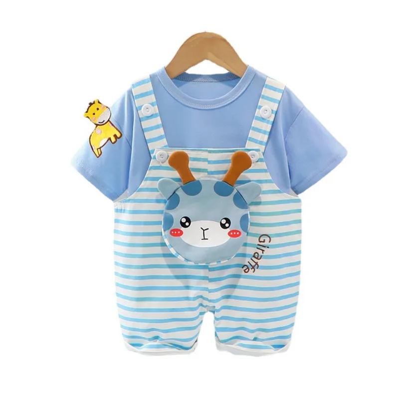 

New Summer Baby Clothes Suit Children Girls Boys Fashion Cotton T-Shirt Overalls 2Pcs/Set Toddler Casual Costume Kids Tracksuits