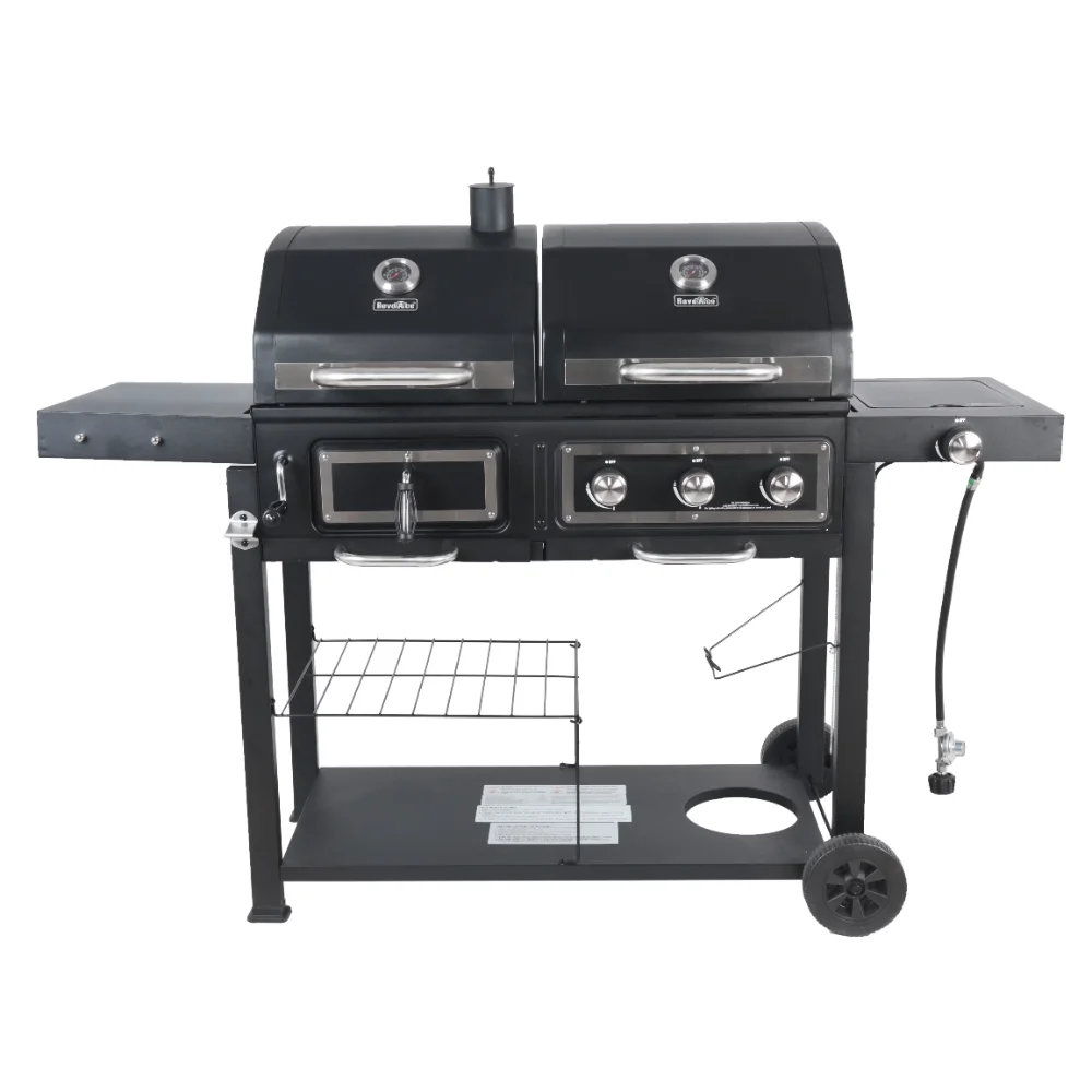 

RevoAce Dual Fuel Gas & Charcoal Combo Grill, Black with Stainless grill