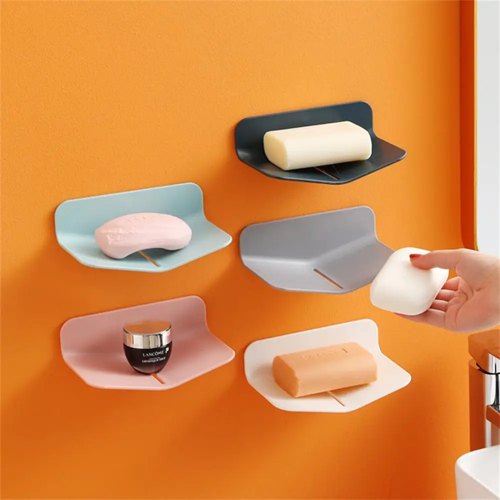 

Soap Rack Soap Holder Wall Mounted Hanging Bathroom Shower Soap Dish Shower Plates Soap Storage Drain Plastic Soap Tray Rack