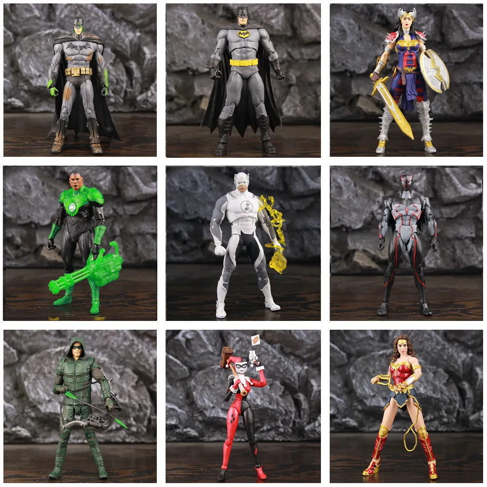 Дешево Экшн-фигурки DC Multiverse 2022 летучая мышь, человек, кошка, леди, берег, Артур, ридлер, сила скорости, мигание, 7 дюймов, игрушки Poseidon, модель куклы