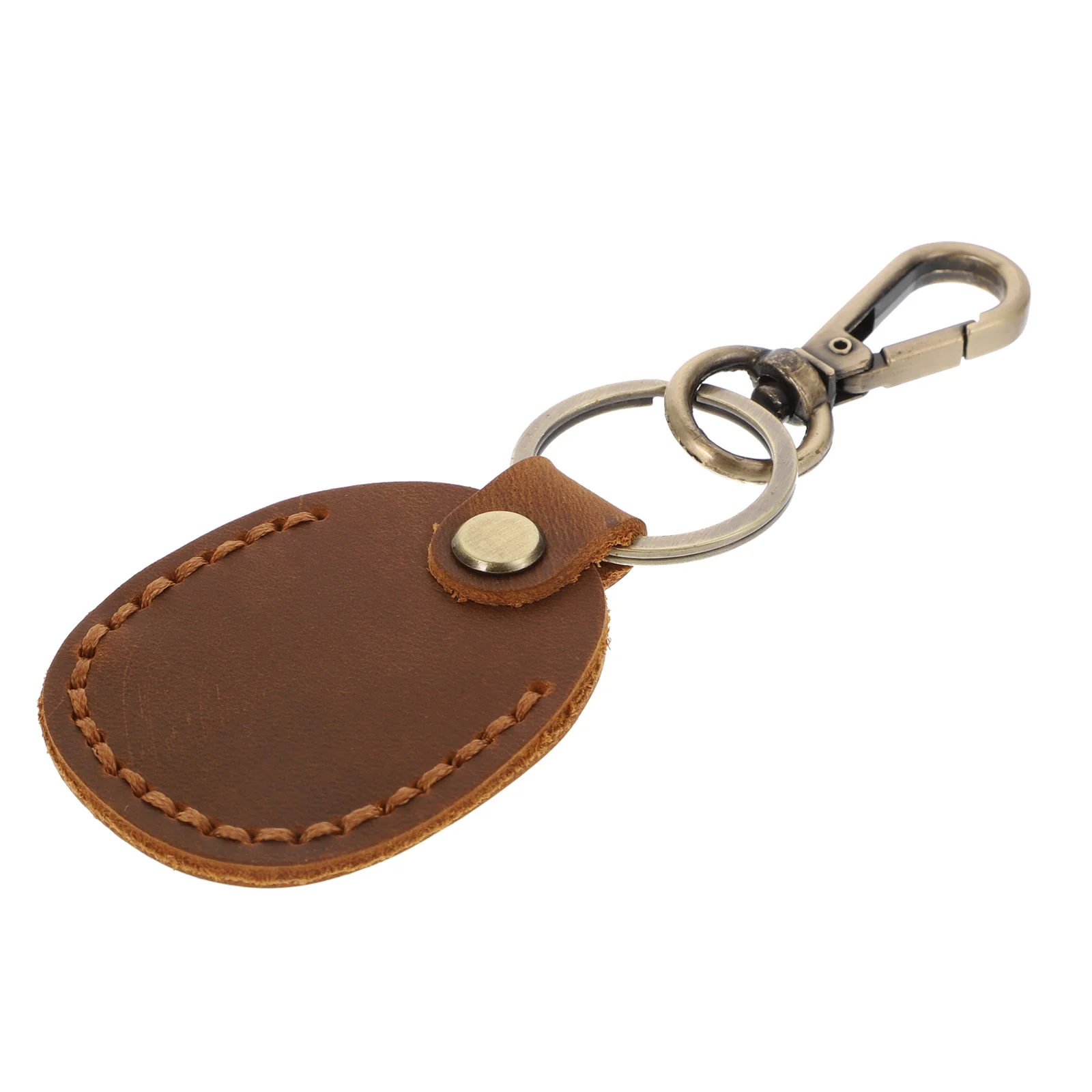 

1pc Access Control Cover IC ID Leather Protective Case Key Chain
