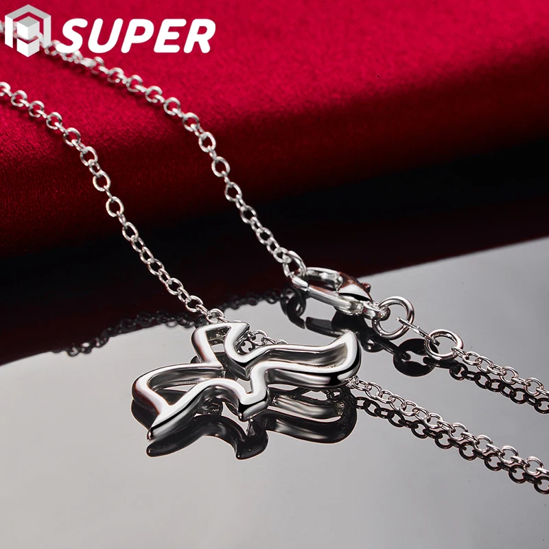 Женское ожерелье из серебра 925 пробы с подвеской в виде птицы