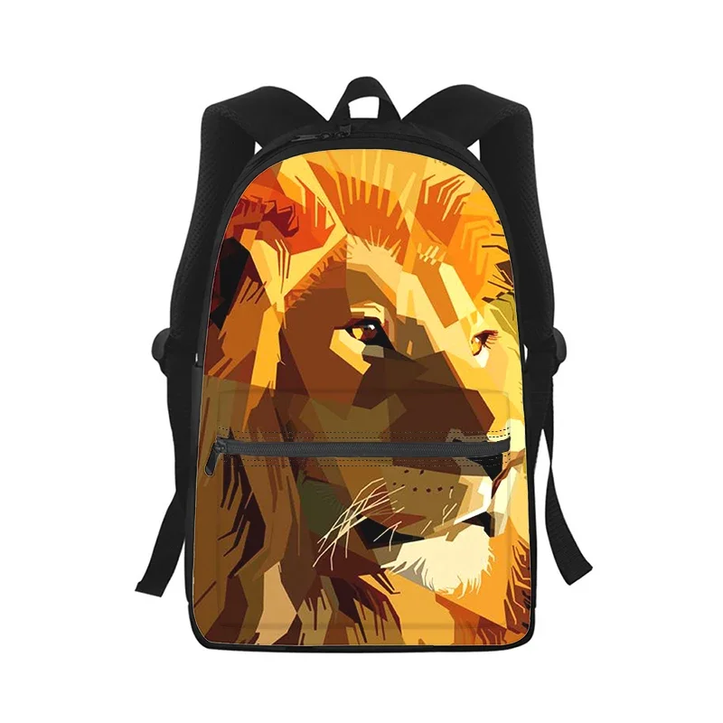 Свирепая иллюстрация Лев Мужчины Женщины Рюкзак 3D принт Модная студенческая