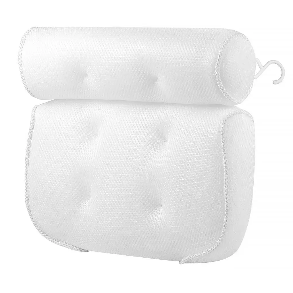 

SPA Bath Pillow With Suction Cups Neck And Back Support Headrest Pillow Thickened For Home Hot Tub Bathroom Cushion Accersories