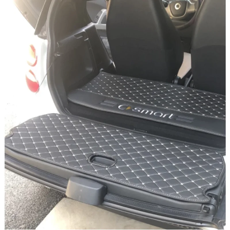 

1pcs Waterproof Car Trunk Back Cover Pad Leather Rear Door Mat For Smart 451 Fortwo Smart 453 Fortwo Car Styling Accessories
