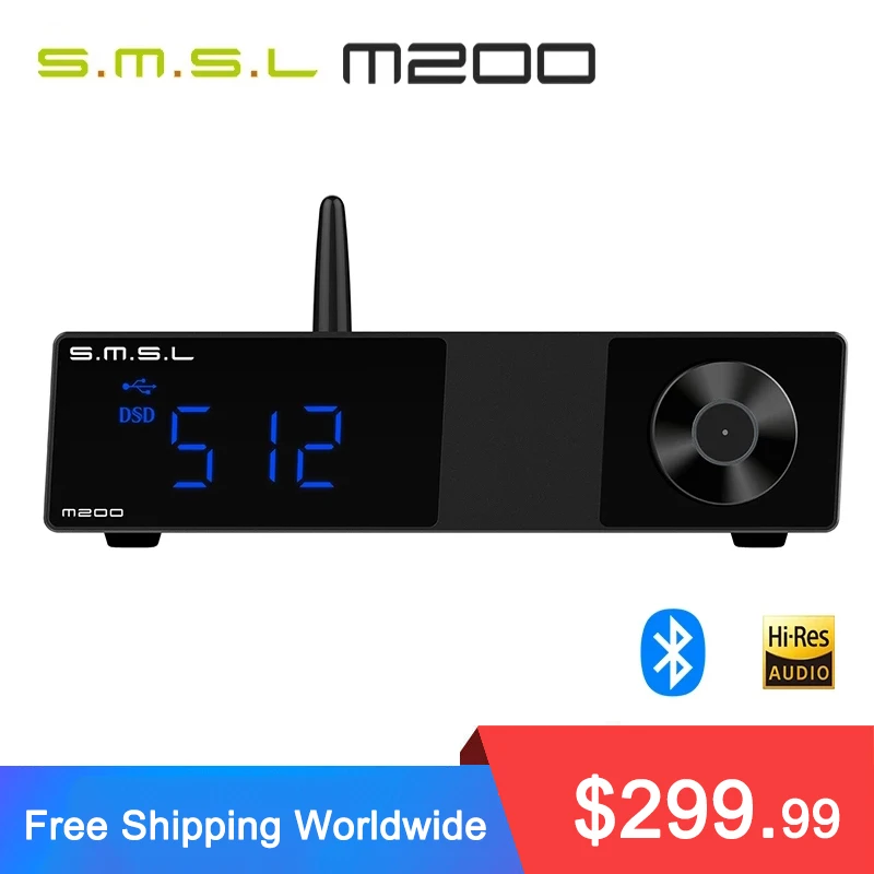 

SMSL M200 AK4497EQ DAC Bluetooth 5.0 Support 32Bit/768KHz DSD512 Decoder with Remote Control