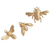 2pcs gold plated brass bees cicada charms insect pendants for jewelry making diy earrings necklaces craft accessories supplies