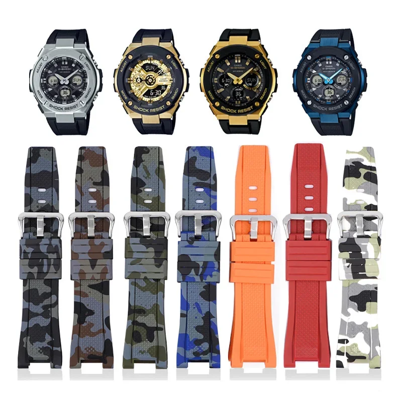 Камуфляжный Резиновый Ремешок Унисекс Для Casio G-Shock GST S110 W100 300G