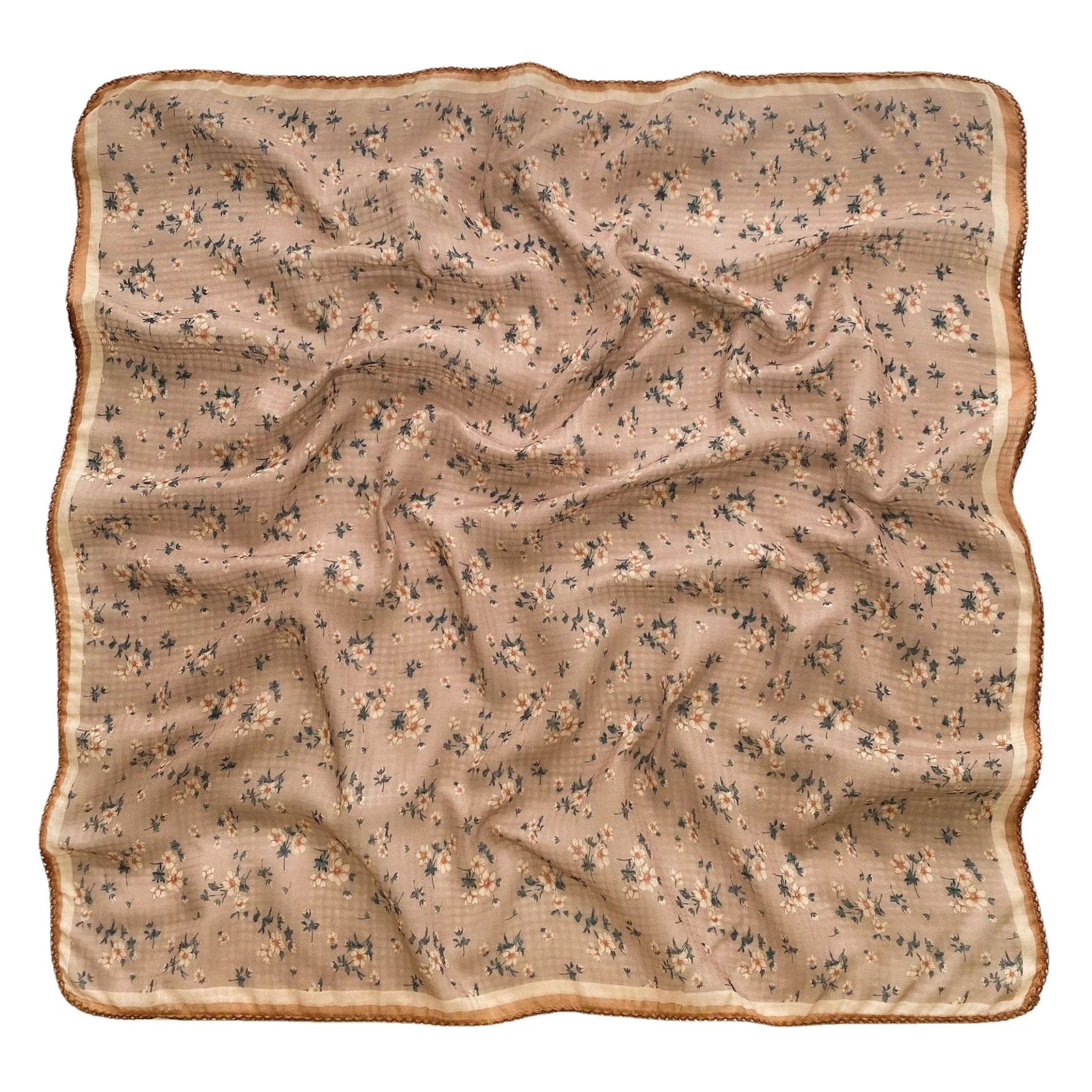 Женский хлопковый льняной шарф с принтом 90x90 см |