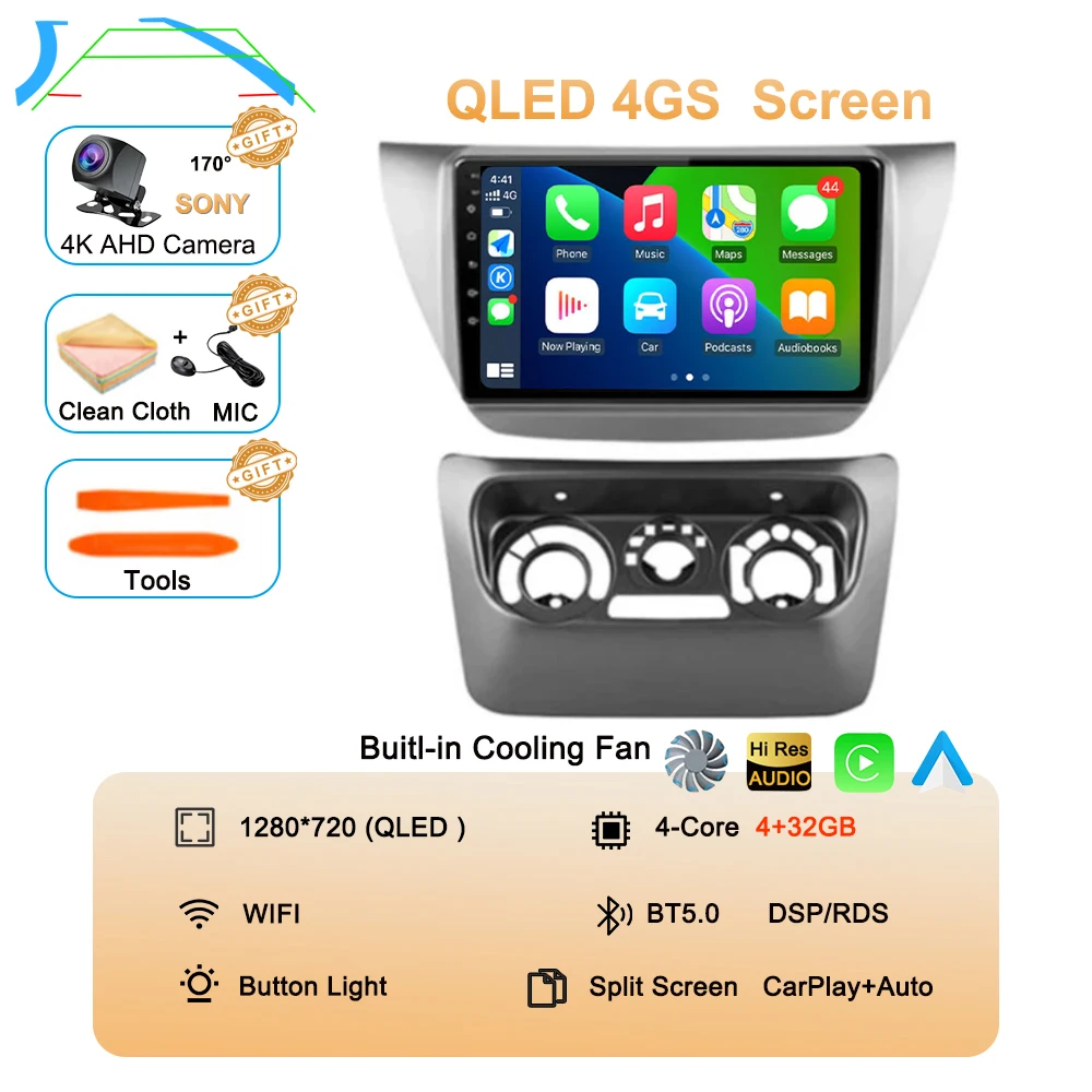 

Автомобильный радиоприемник Carplay Android 15 для Mitsubishi Lancer 9 CS 2000-2010, мультимедийный видеоплеер, навигационный стерео, 2 Din, головное устройство