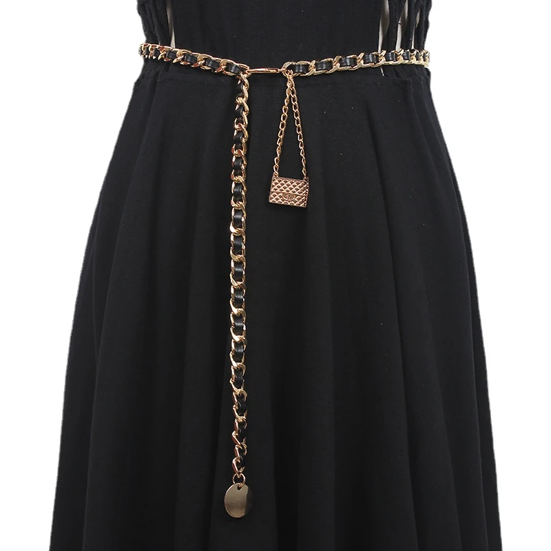

Metal Belt Women's Decorative Dress with Skirt Shirt In Summer Fashion Joker Waist Chain Accessories Ins Gold Chain Belt