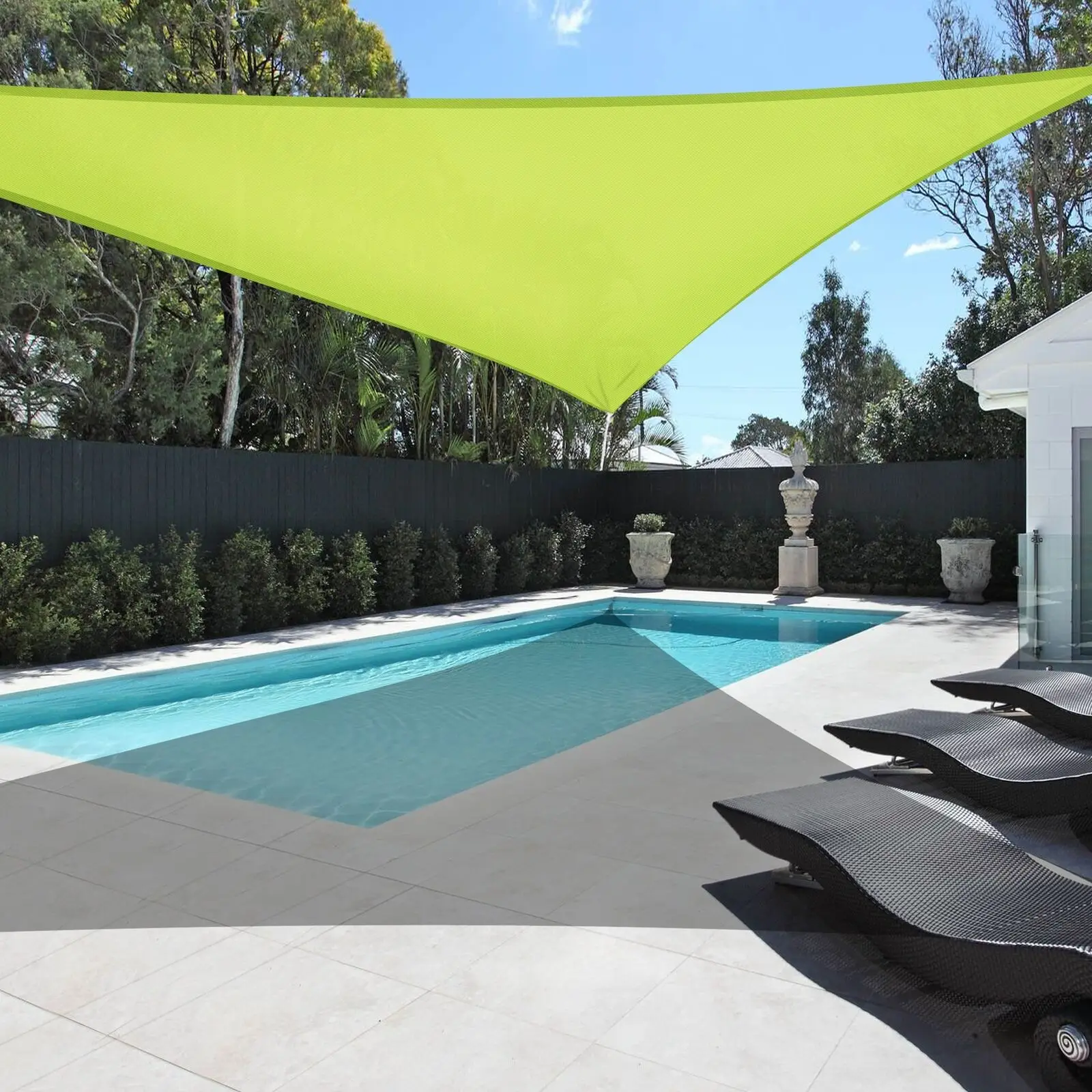 

25' x 25' x 25' Triangle Sun Shade Sail Effective UV Protection Fruit Green