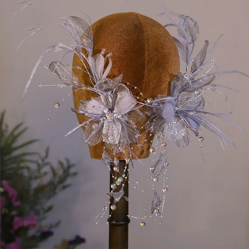 NiuShuya супер фея корейский лес серая Марля стандартное кружево перо ручной работы