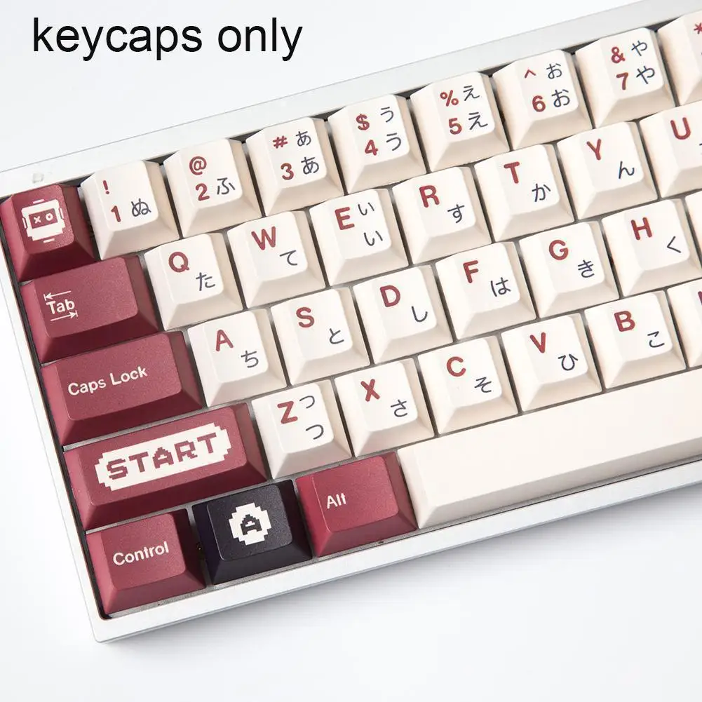 

141 Keys Retro Red And White Machine Keycaps Japanese Keycap 61/64/84/87/980 Mechanical Sublimation Keyboard Pbt Profile Dy H4m3