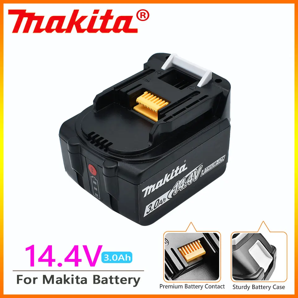 

14,4 в Makita 3000 мАч BL1430 BL1415 BL1440 196875-4 194558-0 195444-8 3.0Ah14.4V Makita аккумуляторная батарея для светодиодного индикатора