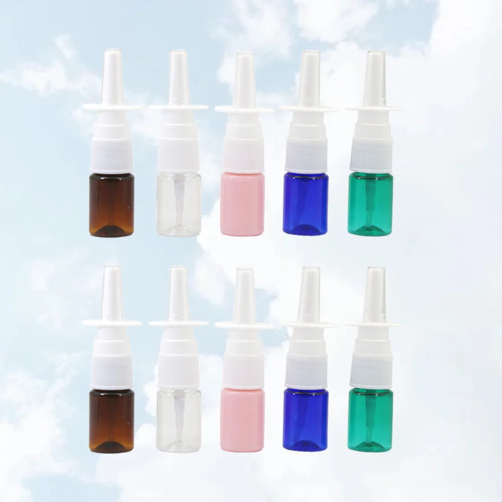 

10 шт. 5 мл назальный распылитель, многоразовые Пустые бутылки-распылители, ПЭТ пластиковая бутылка, бутылка для жидкости для макияжа (случай...