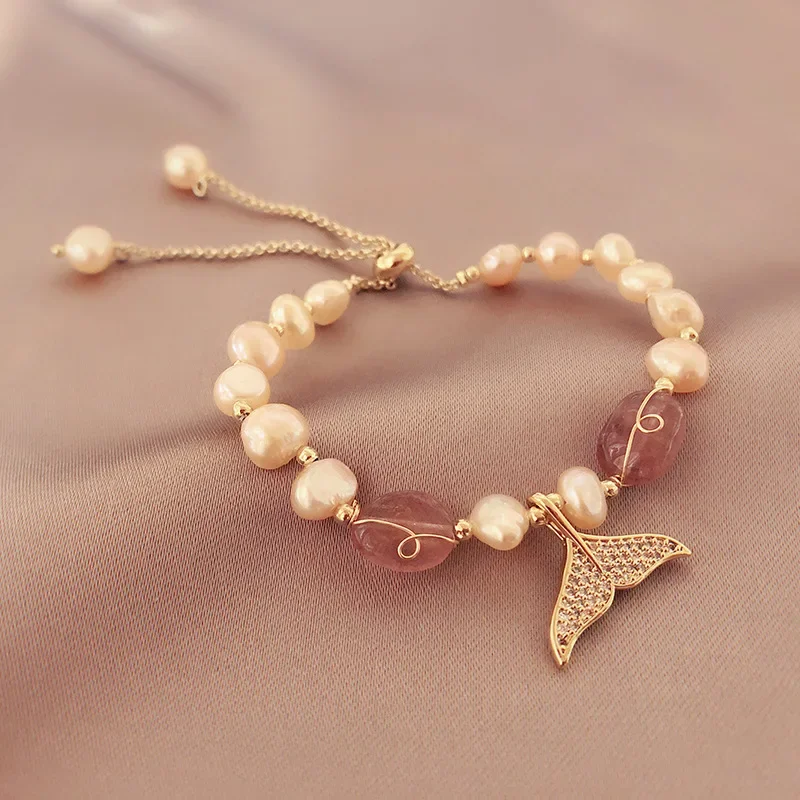 Новая мода барокко жемчужный браслет женский микро-инкрустированный рыбий хвост