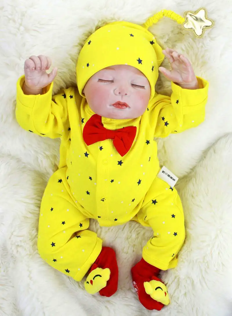 

Lifelike Silicone Vinyl Doll Baby Reborn 22inch/55cm Realistic Sleeping Babies Dolls With Lovely Clothes Kids Playmate