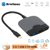 grwibeou new 3 in 1 usb c usb hub male to female usb 3 1 type c to usb 3 0 charging adapter for macbook air 12 converter huawei