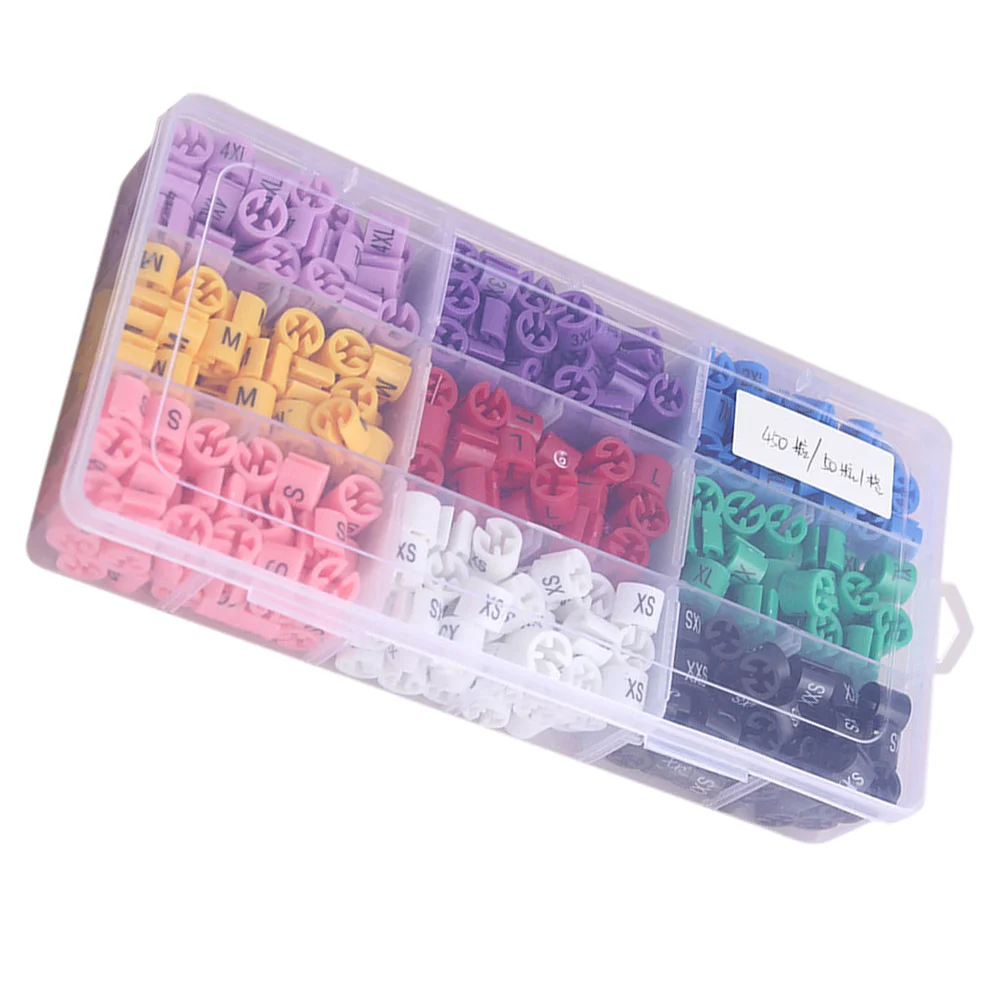 

450 Pcs Clothing Size Buckle Plastic Hanger Marker Tag Tags Garment Coding Hangers Clothes Double Sided