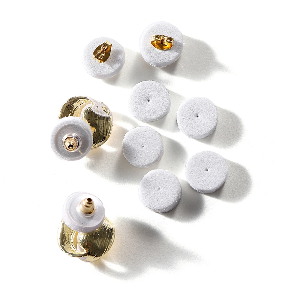 

200/500Pcs 12mm Ear Studs White Foam Shockproof Anti-Push Pads Earrings Card Protective Mat for DIY Jewelry Making Accessories