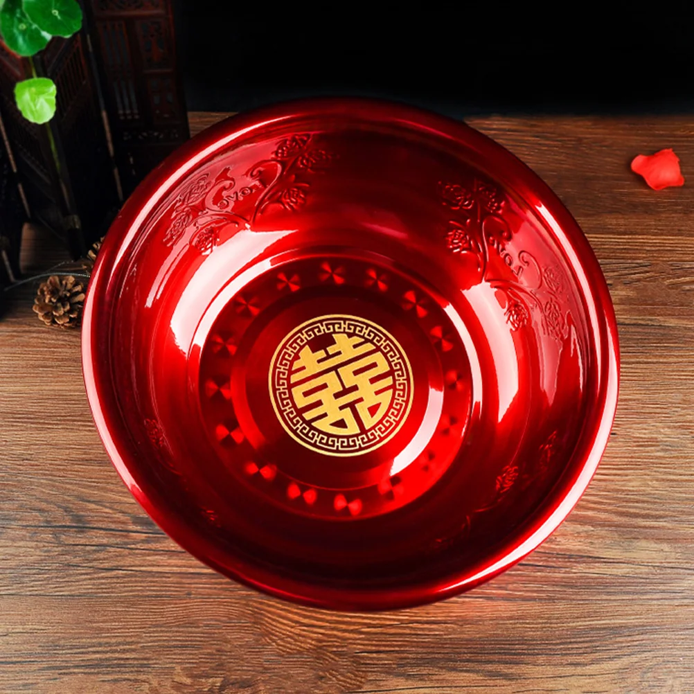 

Chinese Wedding Supplies Vintage Water Basin Wash Traditional Decorative Portable Hand Metal Washing Party Washbasin Tub