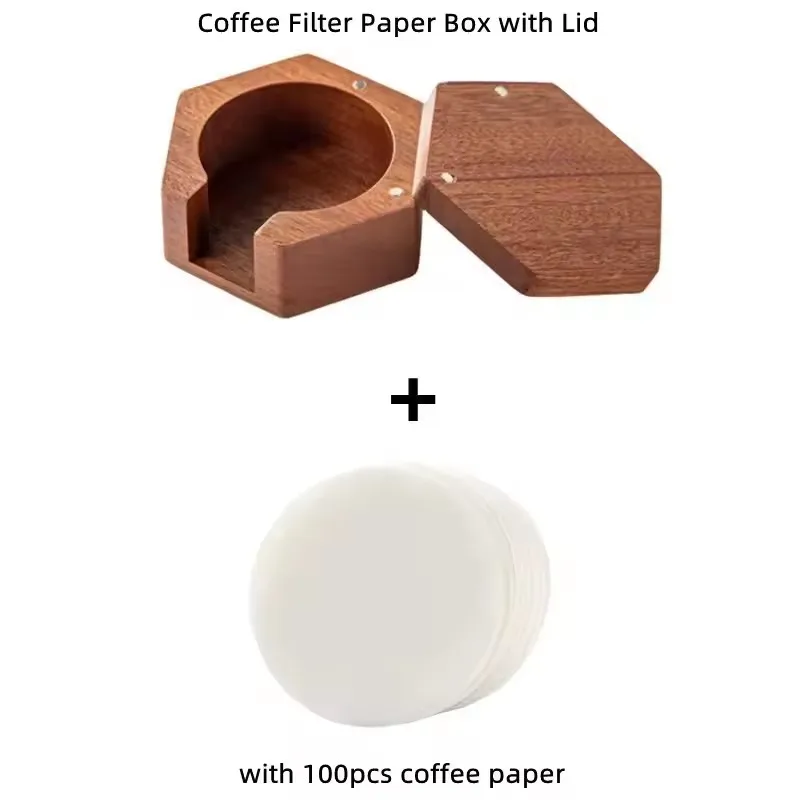 Деревянный ящик для фильтровальной бумаги для кофе 51/53/58 мм