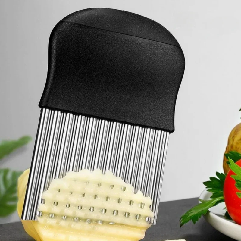 Нож Из Нержавеющей Стали С Волнистыми Краями - Скребок Для Картофеля И Овощей