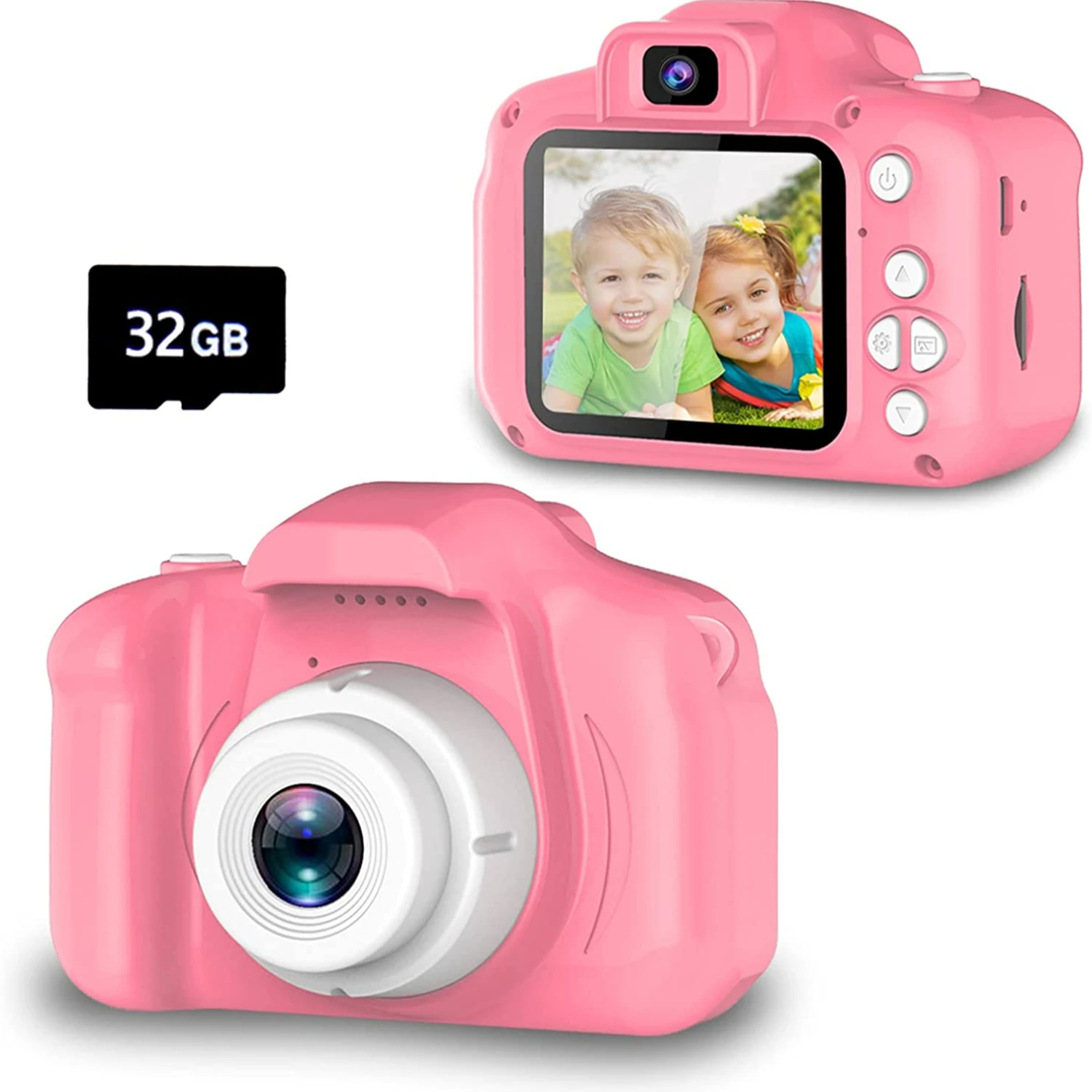 

Upgrade Kids Selfie Camera HD Digital Video Cameras Portable Toy with 32GB SD Card-Blue Christmas Birthday Gifts for Boys Kids
