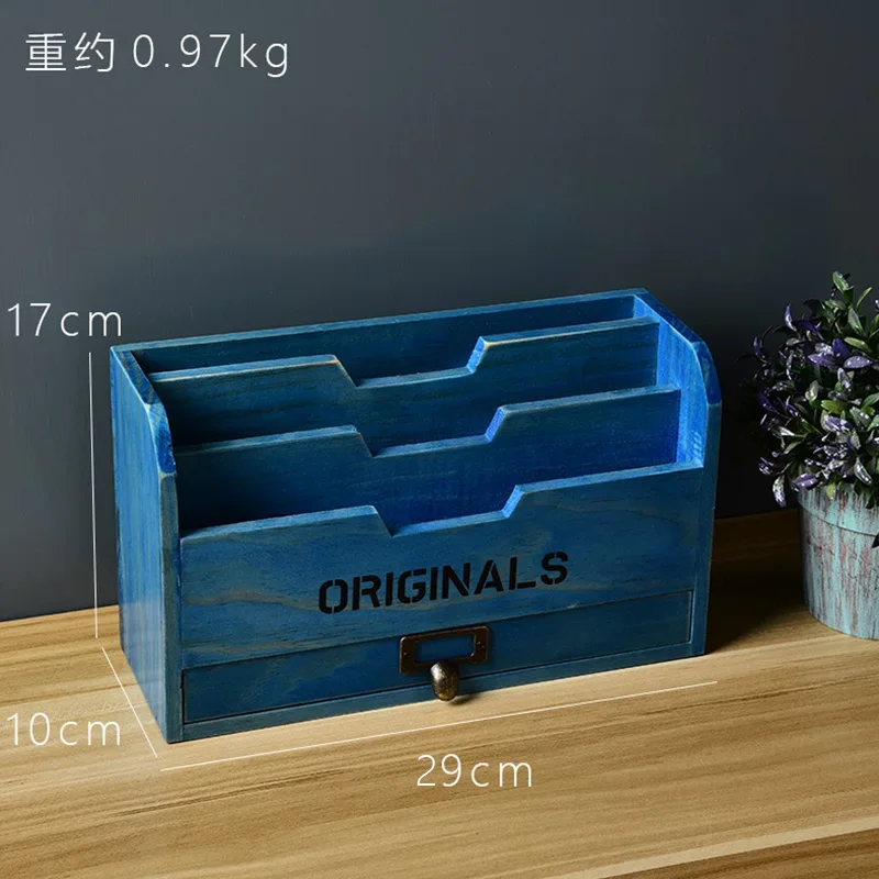 Деревянный ретро органайзер для журналов