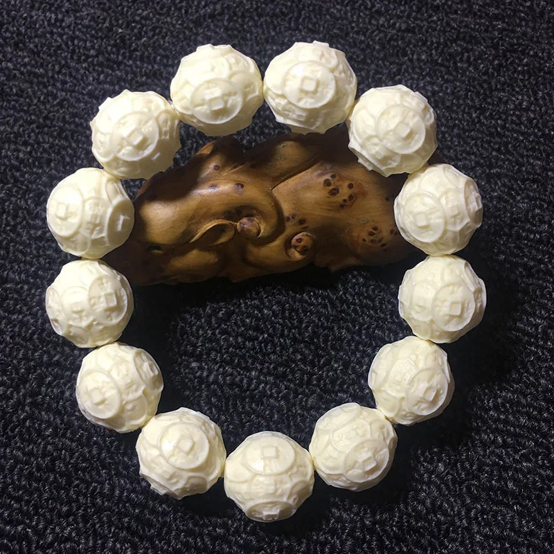 Резной орех слоновой кости источник богатства Guangjin браслет из бусин Будды