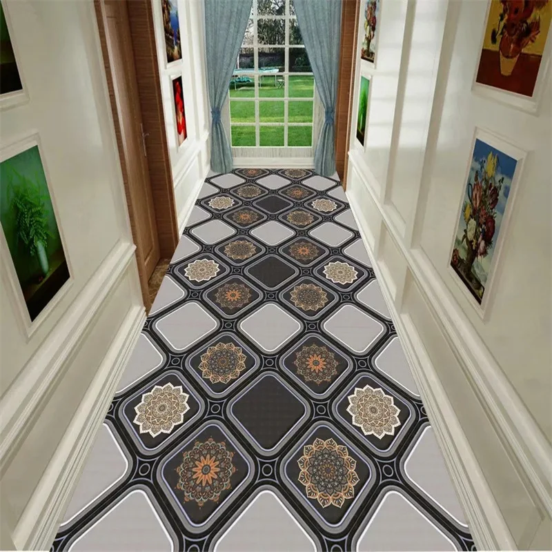 

European Style Carpet Corridor Hallway Long Area Rugs Stairway Hotel Aisle Runners 2M/3M Floor Mat Home Porch Entry Doormat