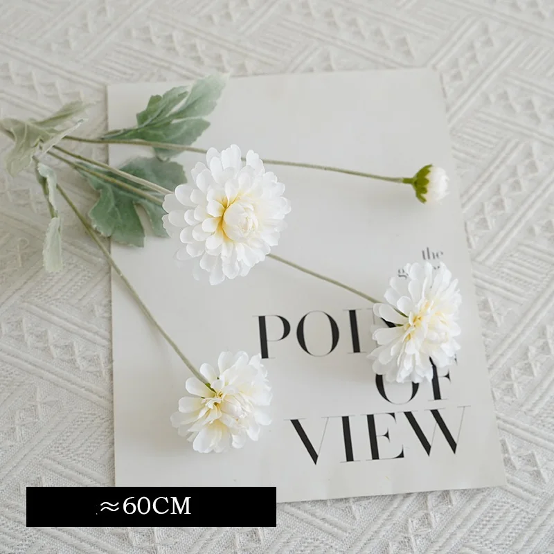 Искусственные цветы 2 шт. 60 см длинные ветки 4 маргаритки имитация цветов для