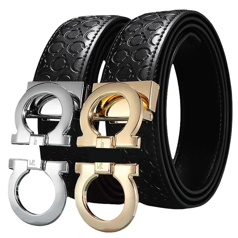 Мужской ремень Ferragamo. Коровья кожа премиум-класса выдающаяся 8-образной пряжкой.