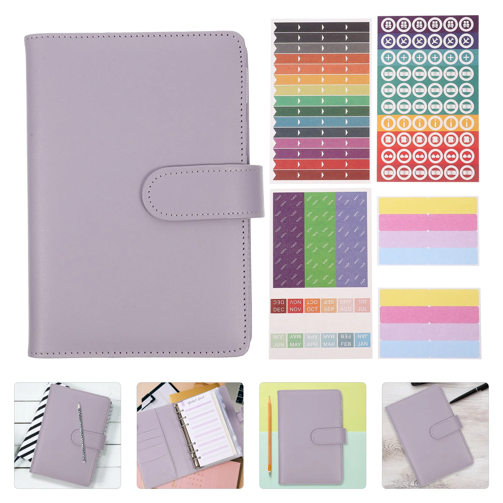 

6 Rings Saving Binder Cover Loose-leaf Notebook Notebooks Work Small Refillable