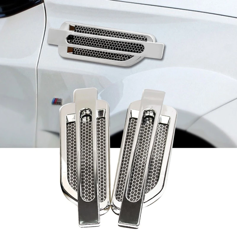 

2 Pcs/Set Car Fenders Vent Hood Car Bonnet Air Intake Flow Grille Bonnet Vent Cover ABS Easy Mounting