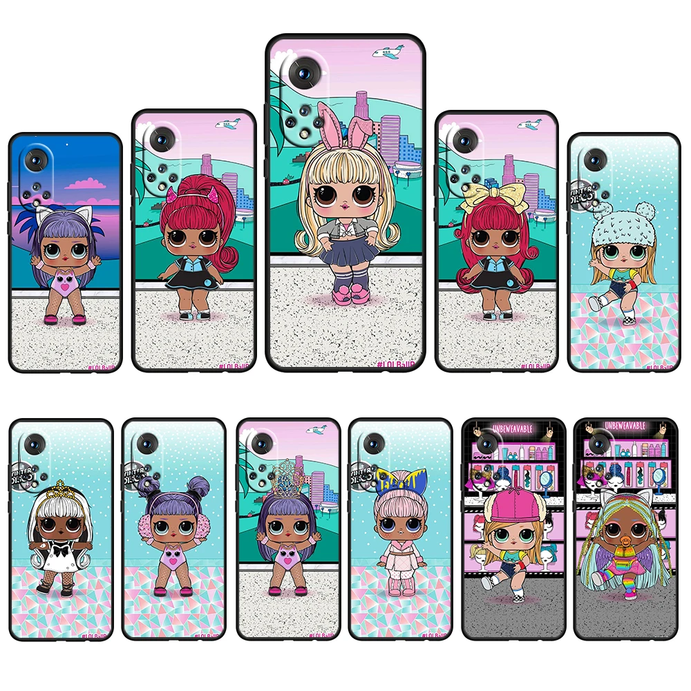 

Cartoon Surprise Doll LOL For Honor 60 50 20 SE Pro X30 10X 10i 10 9X 9A 8X 8A Lite Silicone Soft TPU Black Phone Case Funda