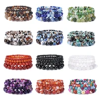 natural gemstones energy bracelets for unisex stretch semi precious crystal quartz bracelet stress relief reiki agates bracelet