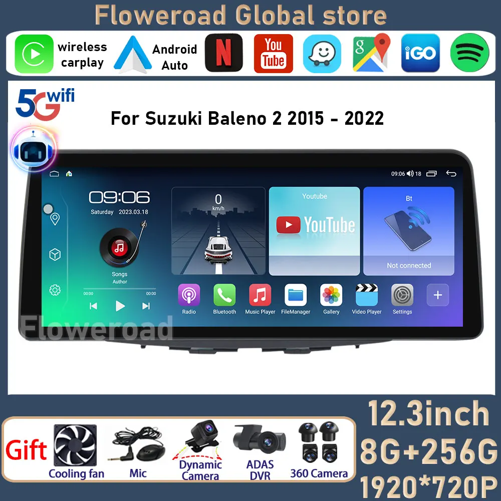 12 3 дюймовый Android для Suzuki Baleno 2016 2017 2018 экран Авторадио автомобильный видеоплеер