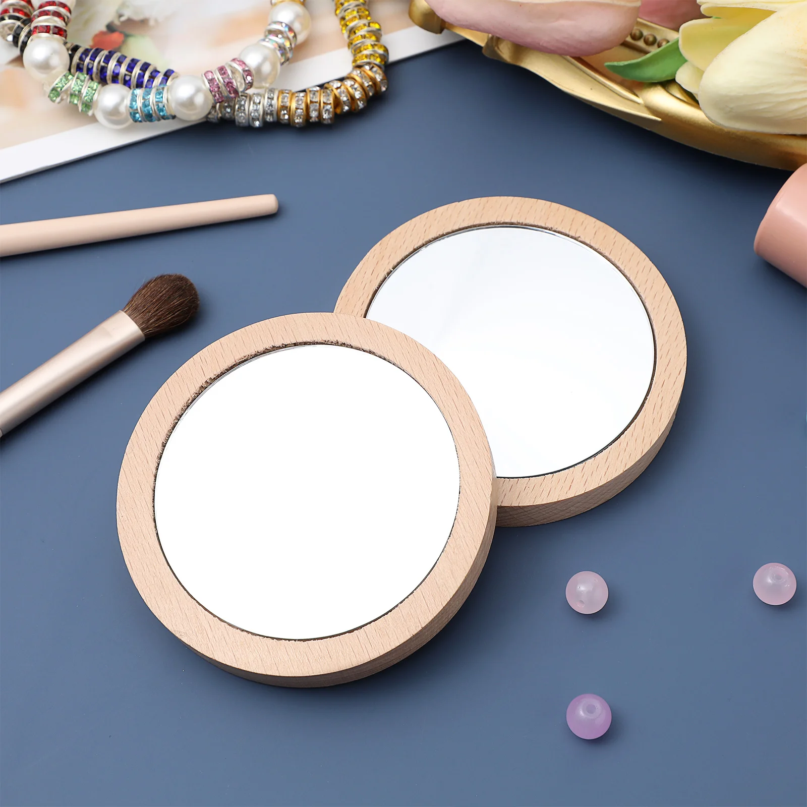 2 шт. мини-зеркало для макияжа 65 см 75 круглое портативное карманное зеркало