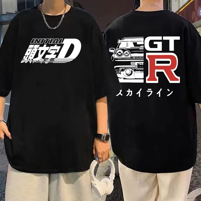

Manga R34 Skyline GTR JDM Tees Tops Anime Drift AE86 Initial D Graphic T-shirts Regular Men Women Crewneck Casual Cotton T Shirt