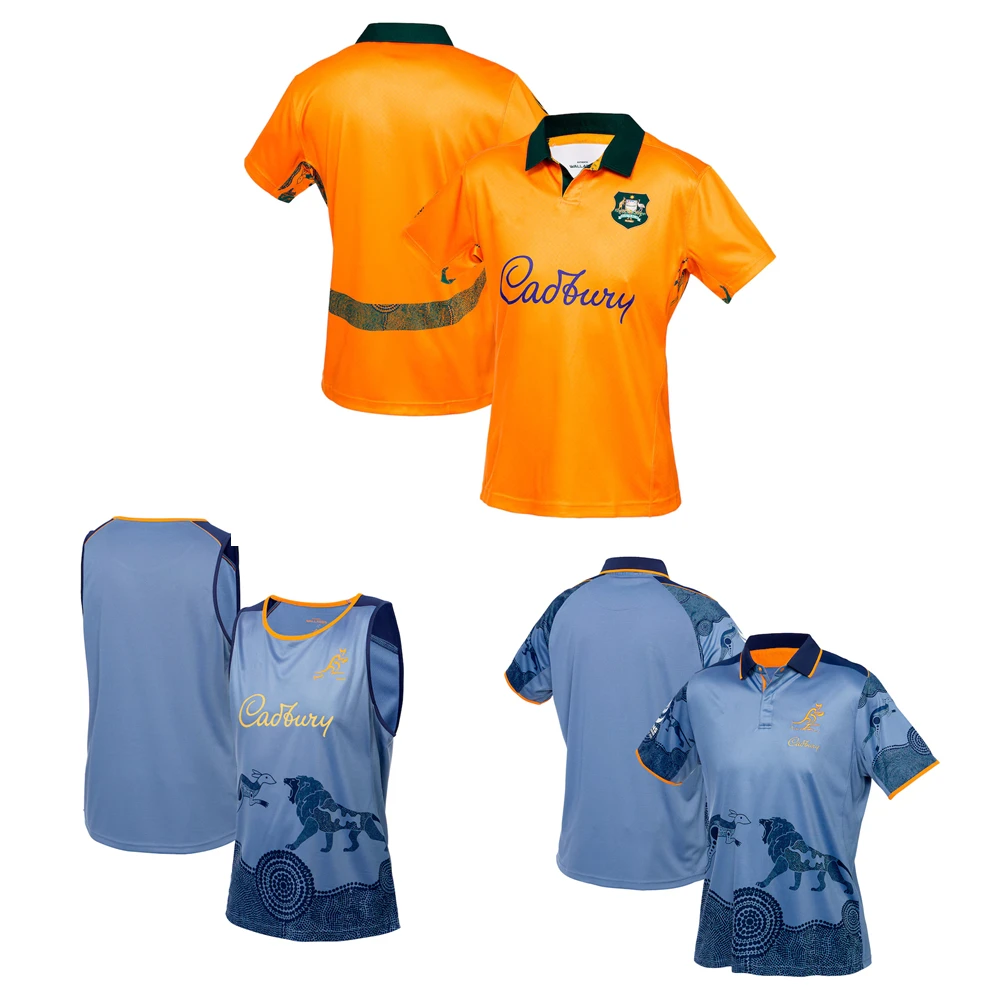 Домашняя майка для регби Wallabies Lions Tour Australia 2025 Training рубашка-поло жилет