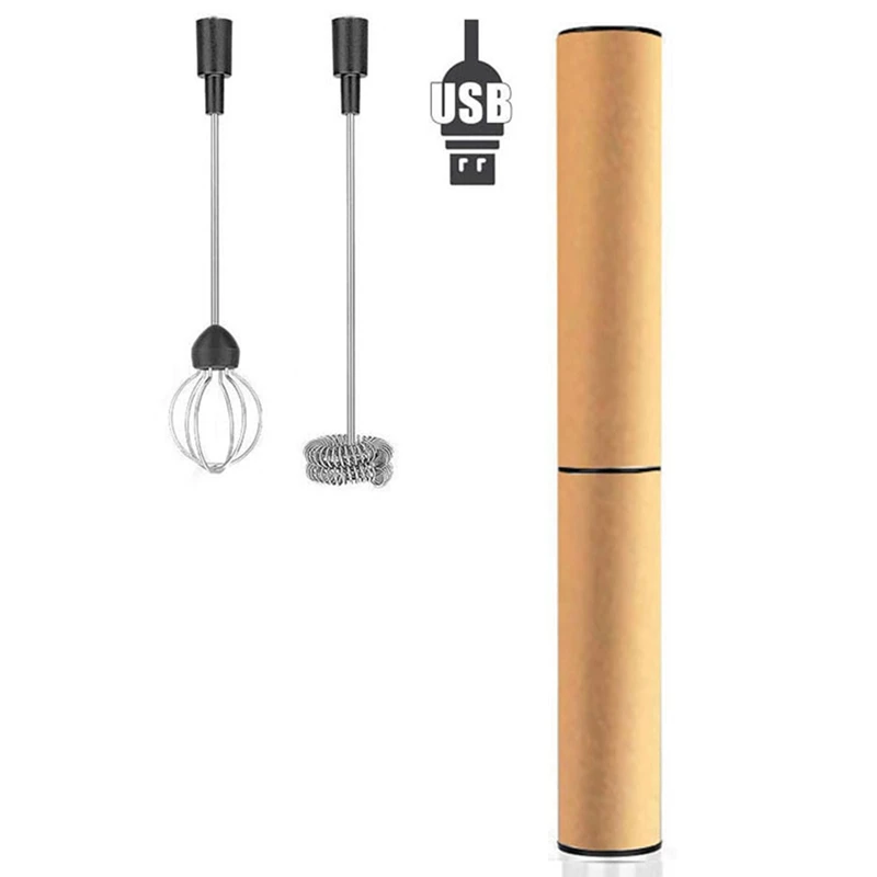 

Handheld Electric Milk Frother Whisk Egg Beater USB Rechargeable Coffee Blender Household Milk Shaker Mixer Foamer