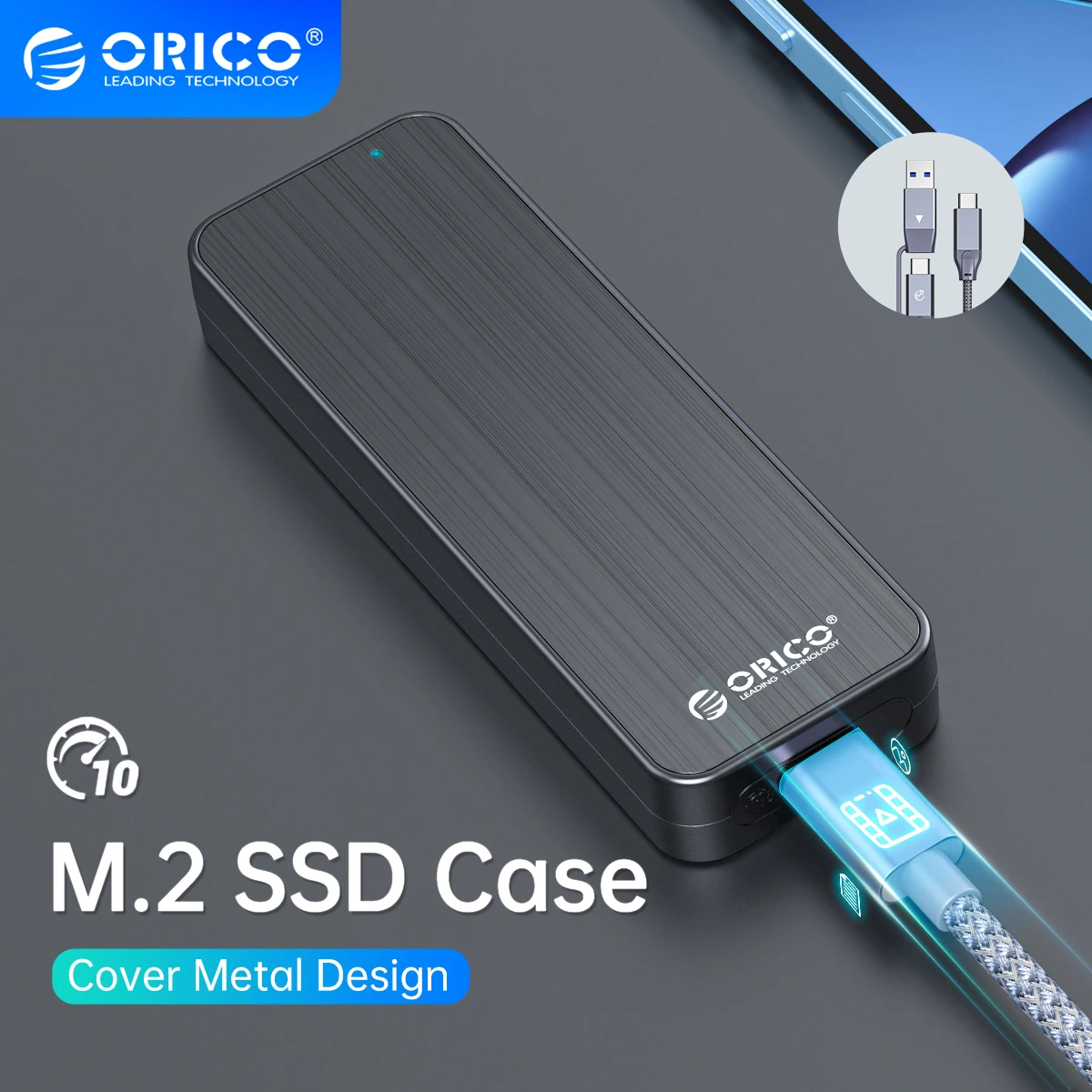 

Внешний корпус для SSD M.2 ORICO, USB 3,2 Gen 2, Type-C, PCIe, 10 Гбит/с, с радиатором, металлический