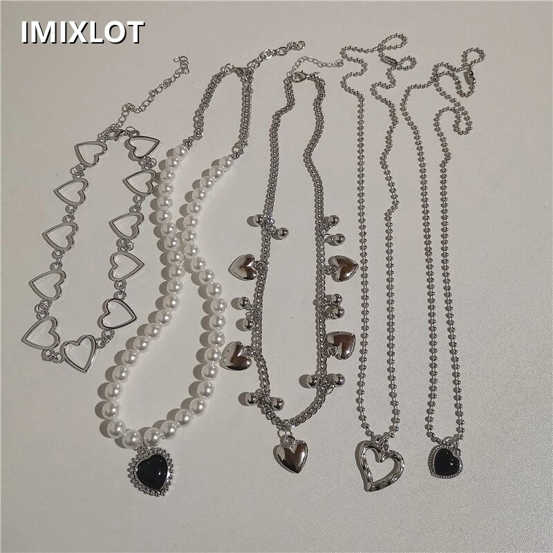 

Женская цепочка с подвеской в виде сердца, с жемчугом