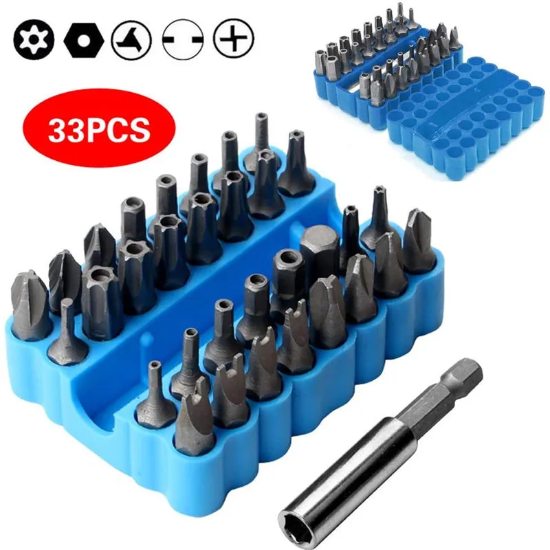 New 33pcs Electric Screwdriver Bit Combination Set Hexagonal Plum Blossom Three-Claw Four-Claw Slotted Screwdriver Accessories