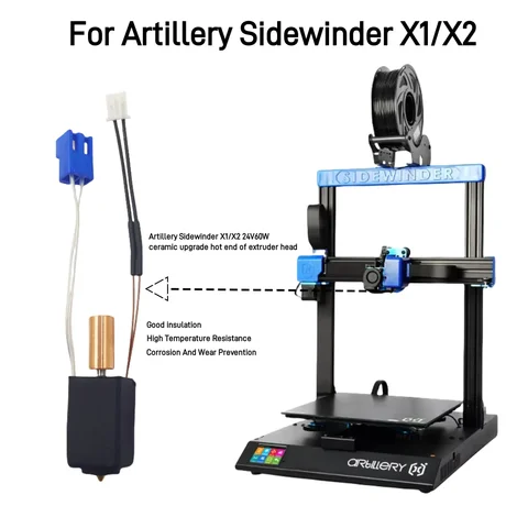 Модернизированный Hotend для артиллерийского Sidewinder X1 X2 Genius и Pro, детали 3D-принтера, все металлические нагревательные блоки сопла, комплекты термисторов