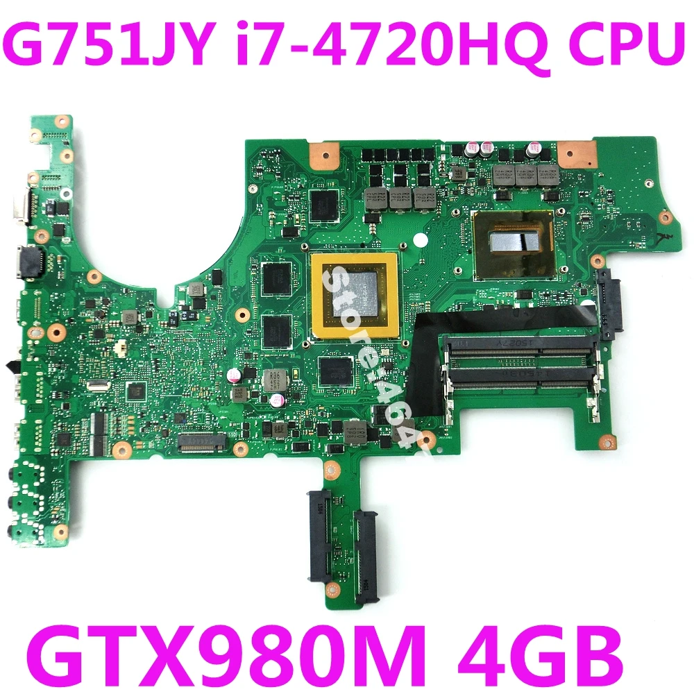 

G751JY i7-4720HQ CPU GTX980M 4GB N16E-GX-A1 материнская плата REV 2,0 для ASUS G751J G751JY Материнская плата ноутбука 100% протестирована