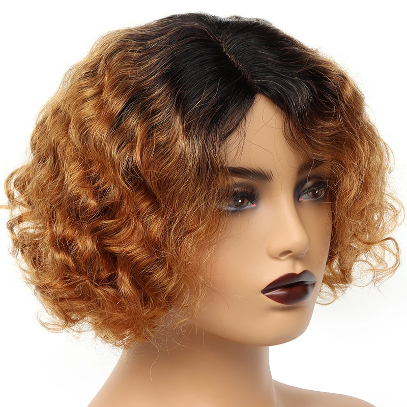 

Короткие вьющиеся парики из человеческих волос, бразильские волосы, парик на сетке L-образной формы, парики из человеческих волос Shor для жен...