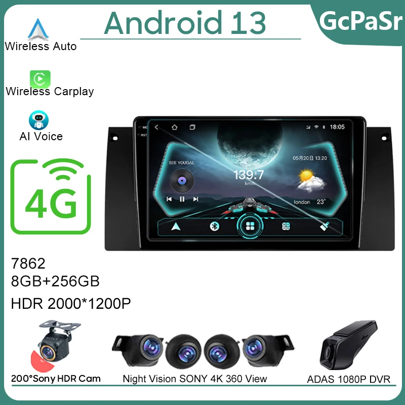 

Автомобильный Android для BMW X5 E39 E53 1999-2006, автомобильное радио, стерео, головное устройство, мультимедийный плеер, GPS-навигация, № 2DIN, DVD, Φ, Wi-Fi, BT